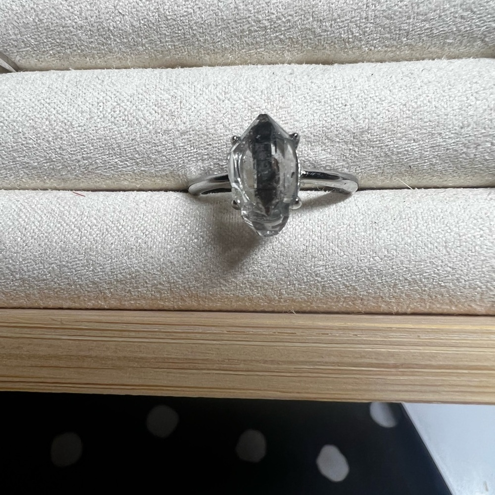 NWT Herkimer diamonds crystal in 925 ring